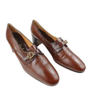 Helen Arpels Vtg Classic Academia Block Heel Monk Strap Buckle Wms 9.5 Shoes